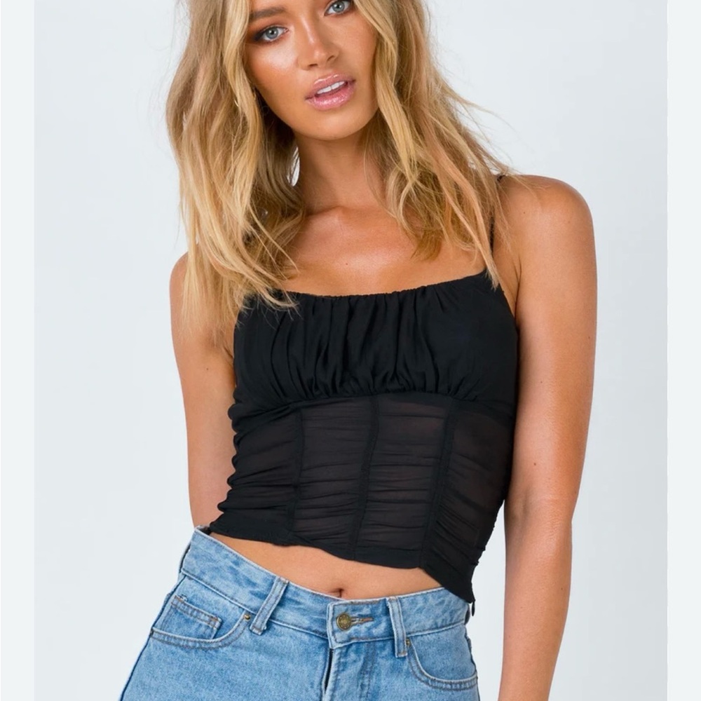 PRINCESS POLLY CONCORDIA TOP BLACK LOW IMPACT